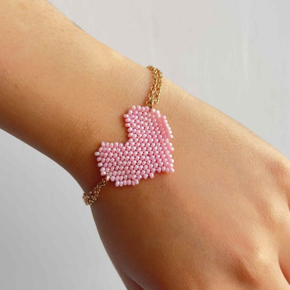 TFC Y2K Pink Cupid Heart Gold Plated Bracelet
