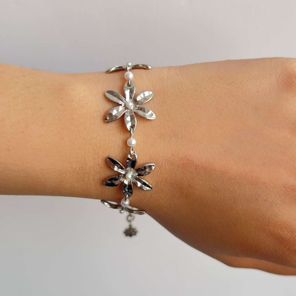 TFC Hibiscus Silver Plated Bracelet