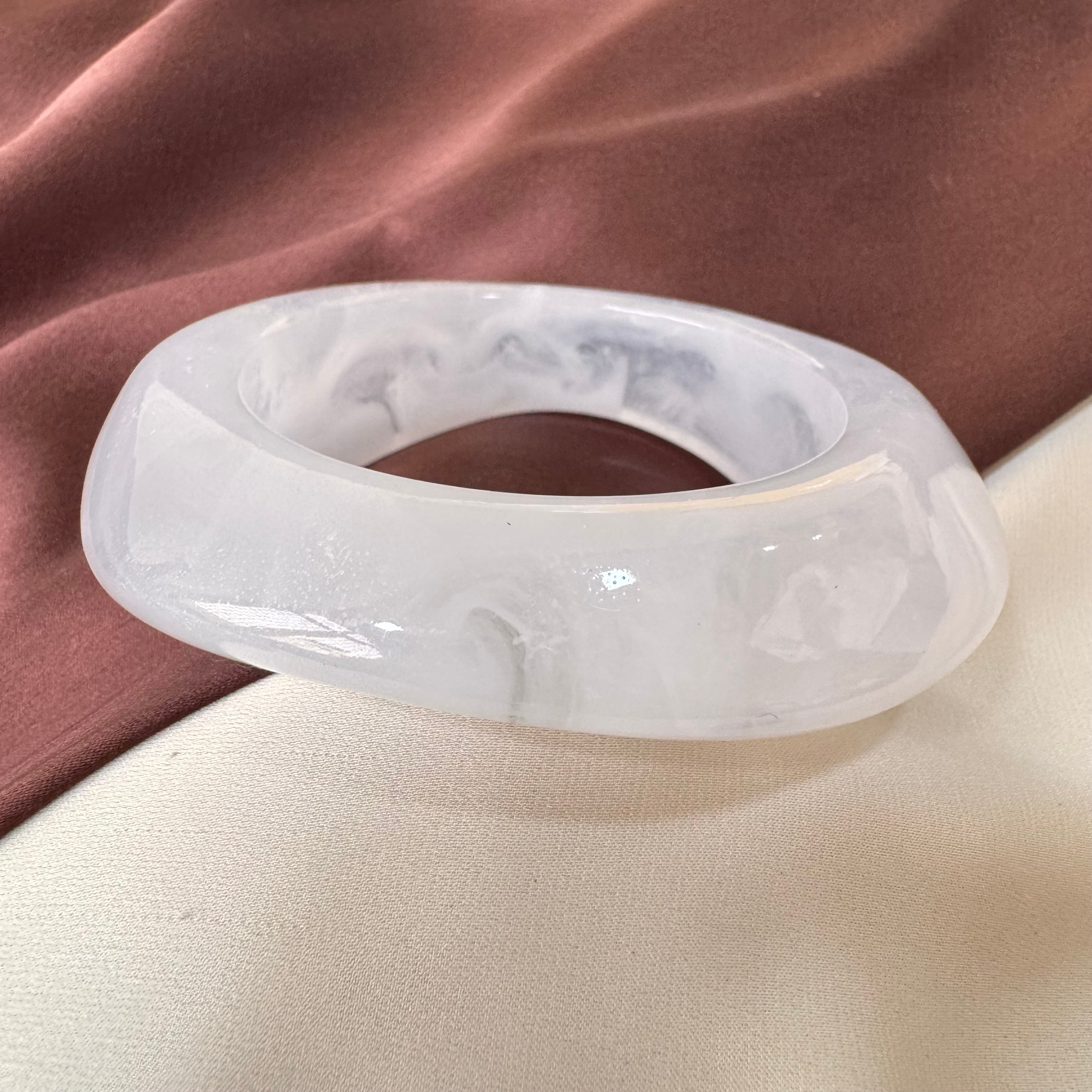 TFC Size 2.6 Uneven White Resin Bangle