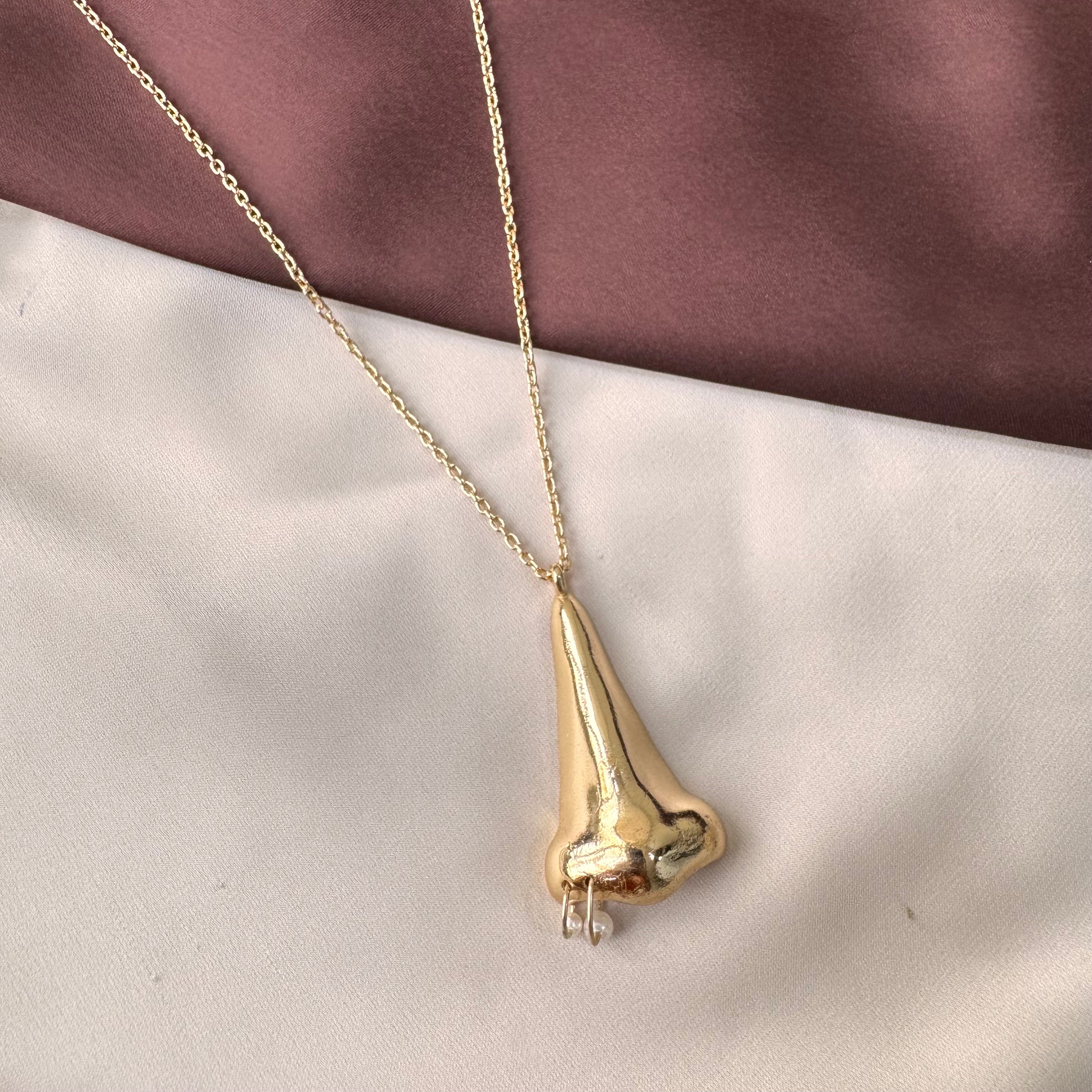 TFC Nose Gold Plated Pendant Necklace