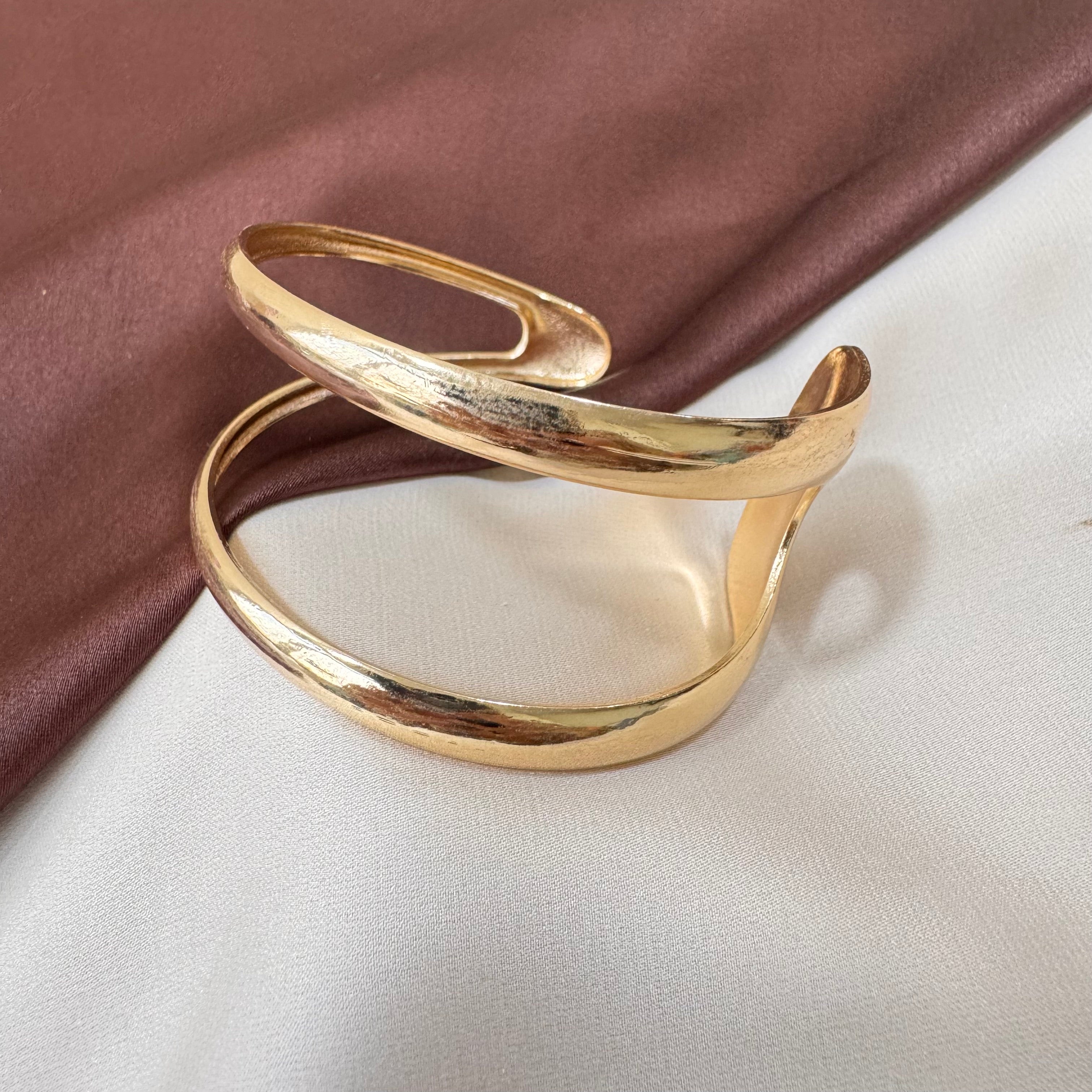 TFC Adjustable Wrap Round Gold Plated Cuff Bracelet