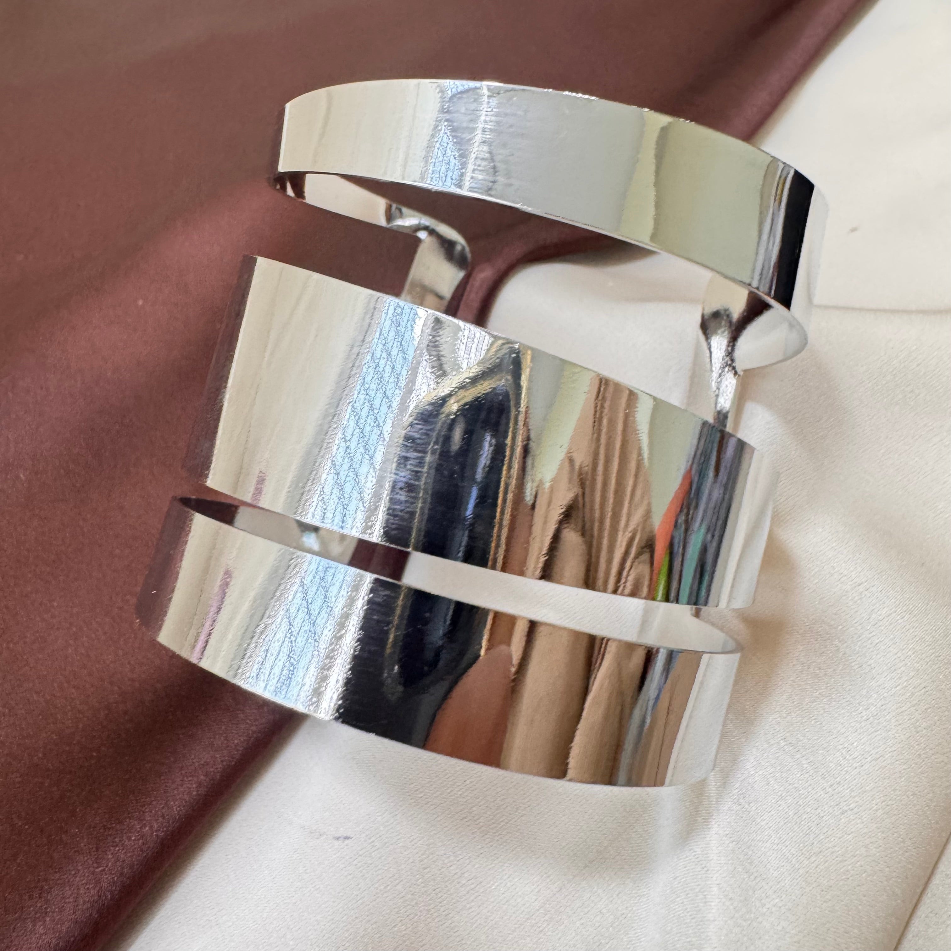 TFC Adjustable Fashion Silver Plated Cuff Bracelet