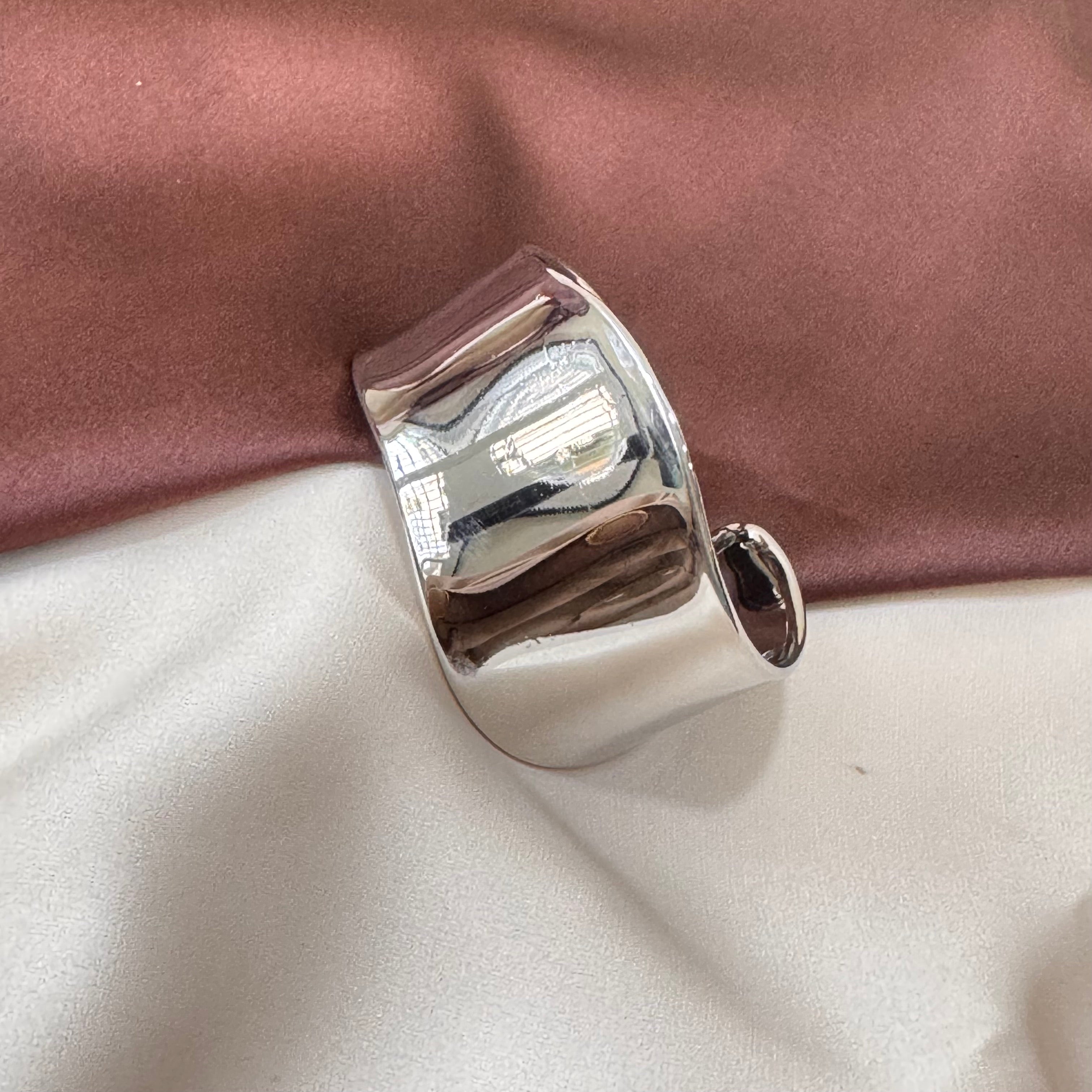 TFC Adjustable Metallic Silver Plated Cuff Bracelet