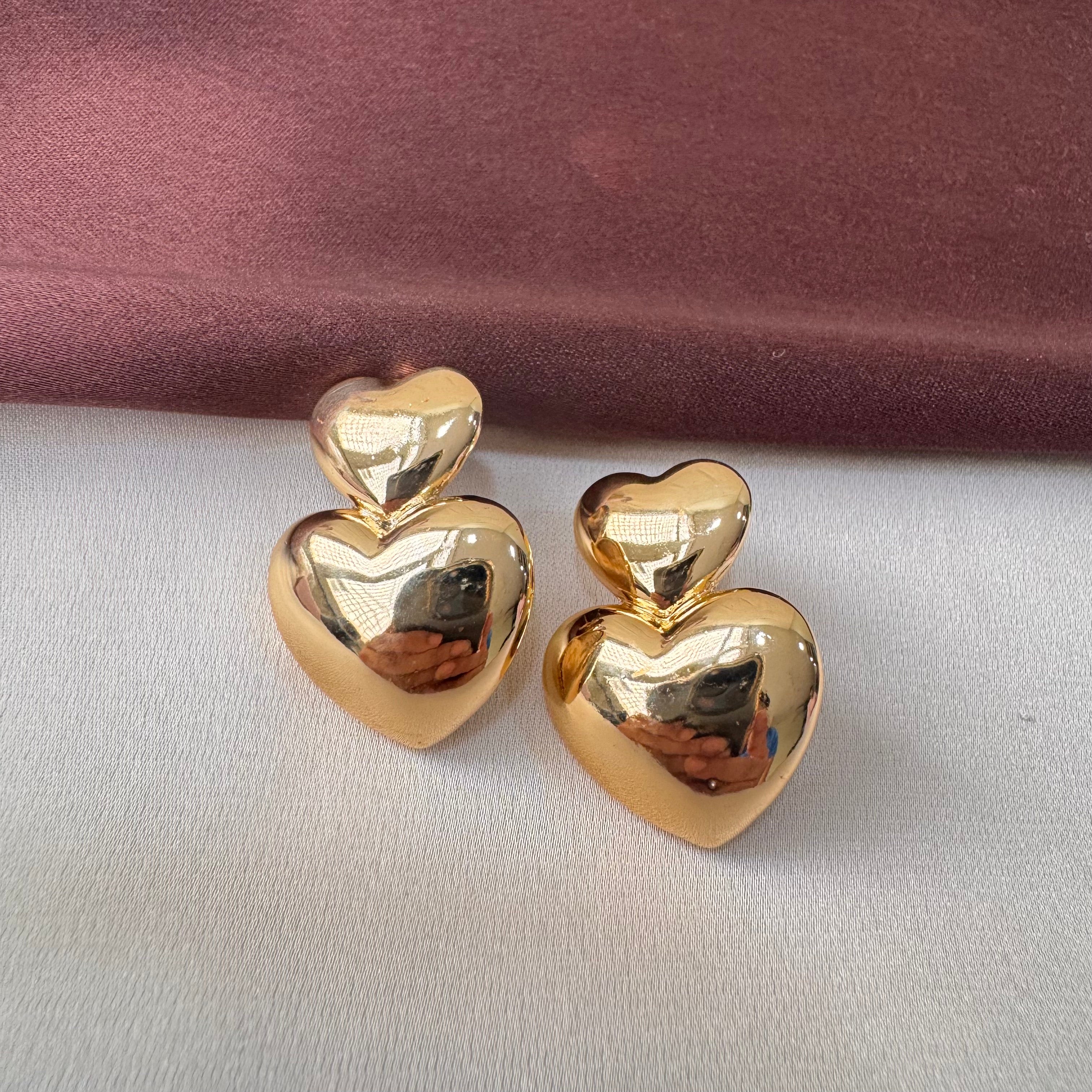 TFC Special Heart Gold Plated Stud Earrings