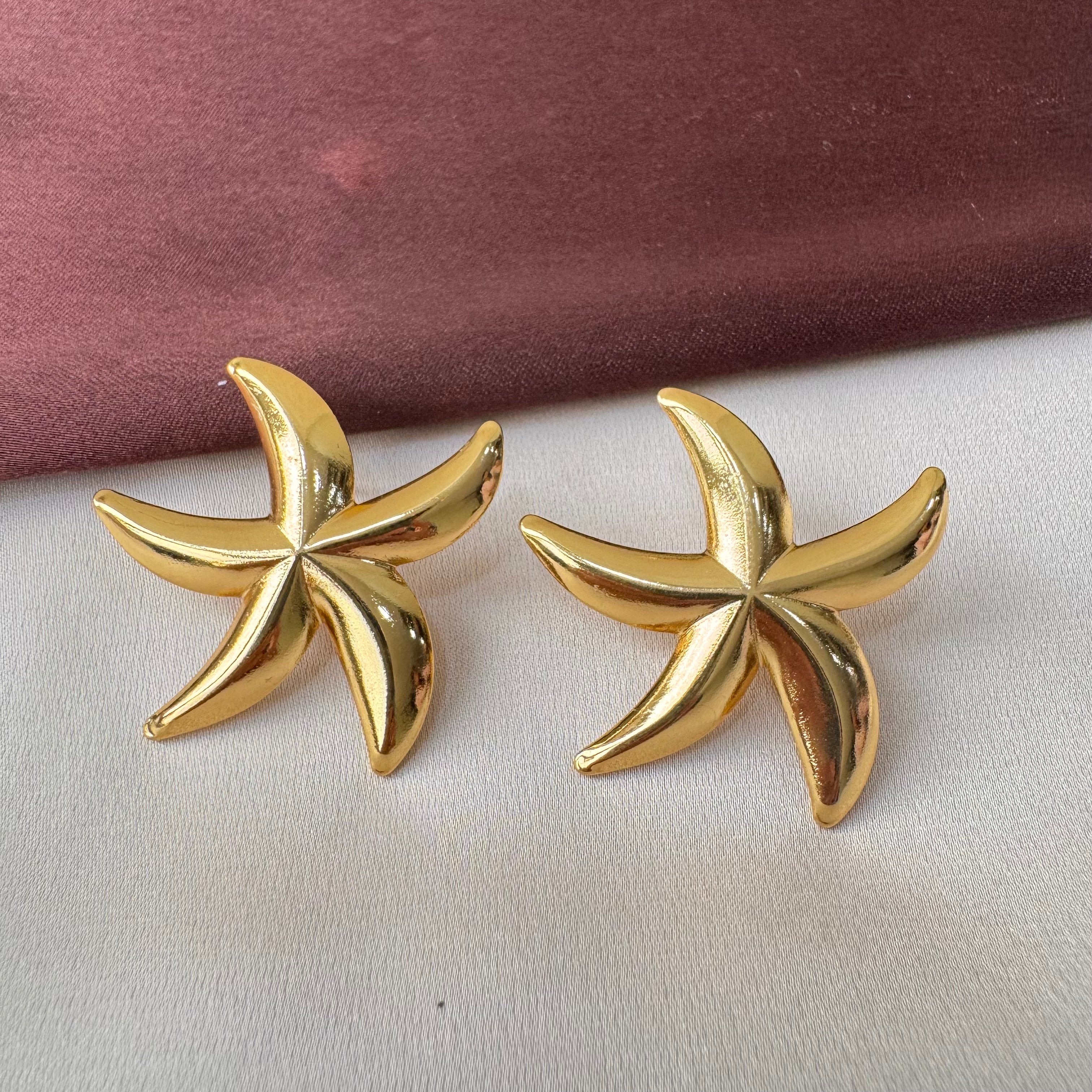 TFC Star Gold Plated Stud Earrings