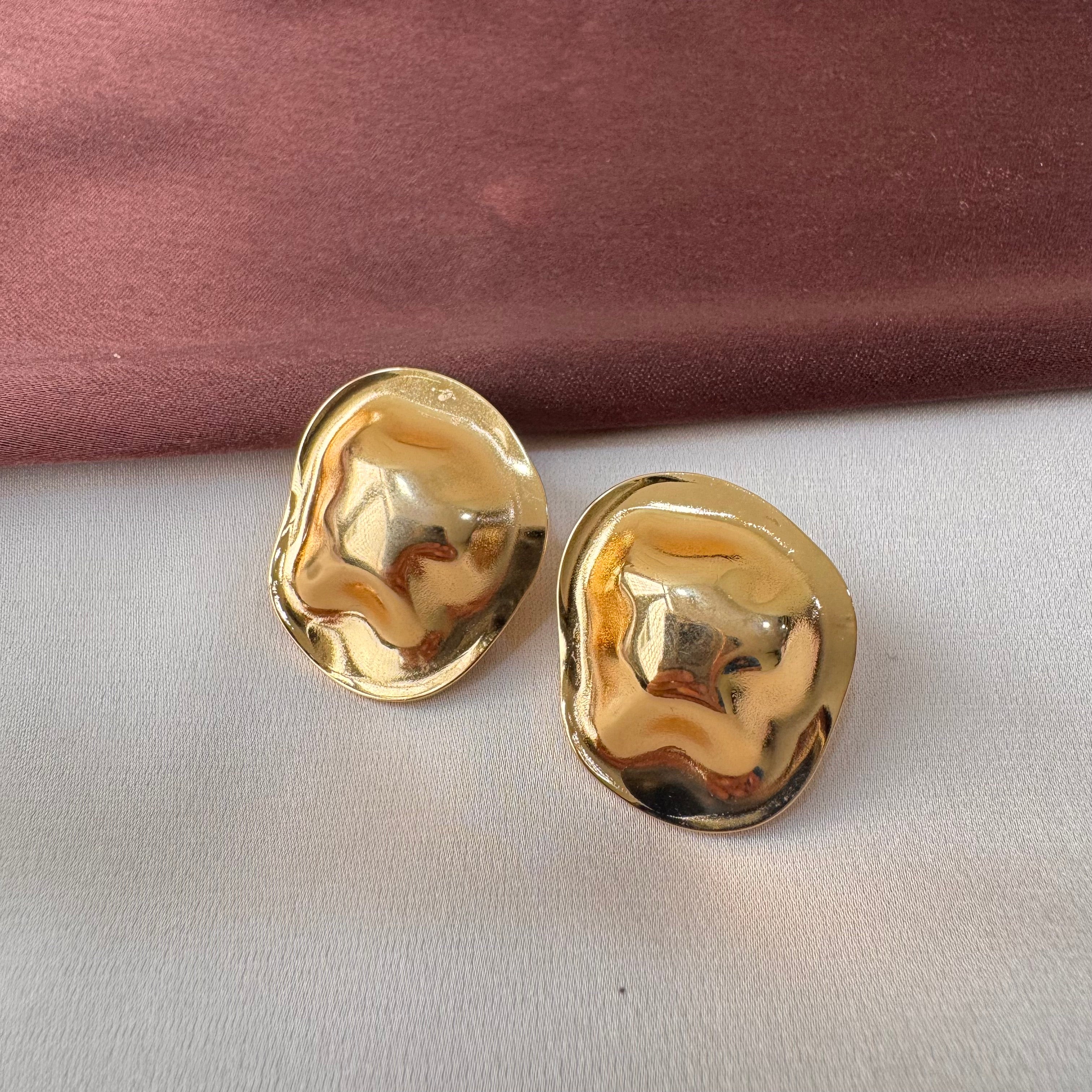 TFC Plumpy Gold Plated Stud Earrings