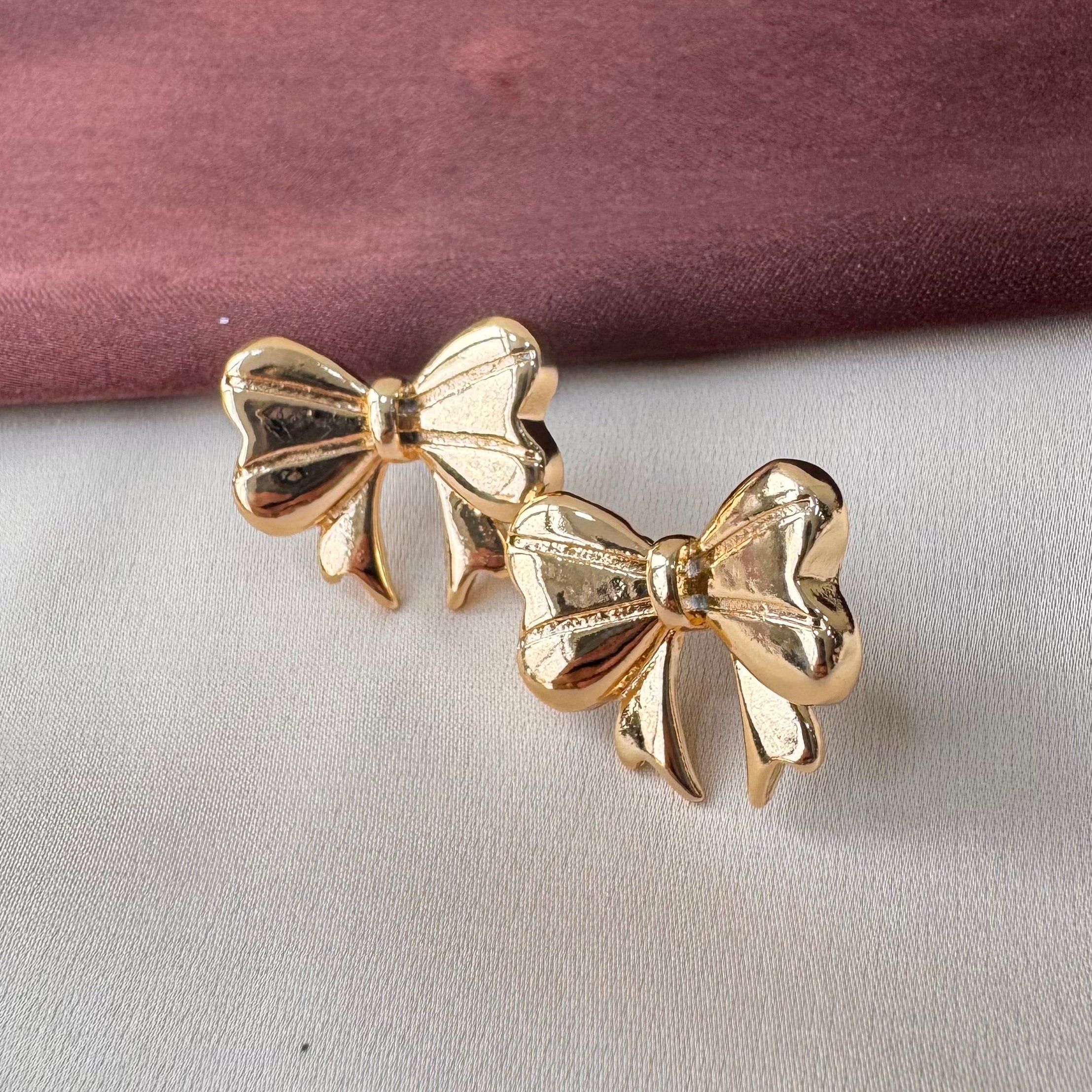 TFC Elegant Bow Gold Plated Stud Earrings