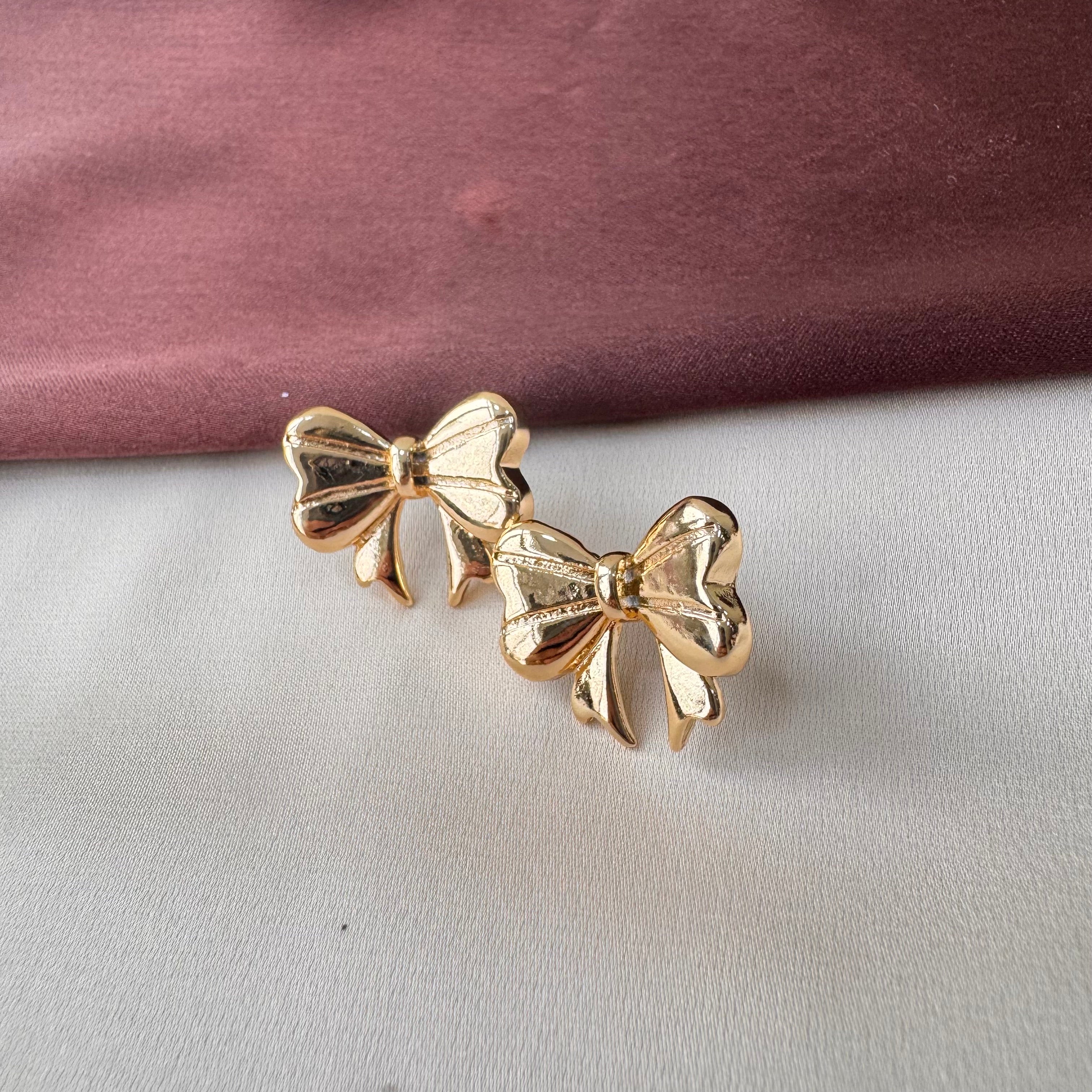 TFC Elegant Bow Gold Plated Stud Earrings