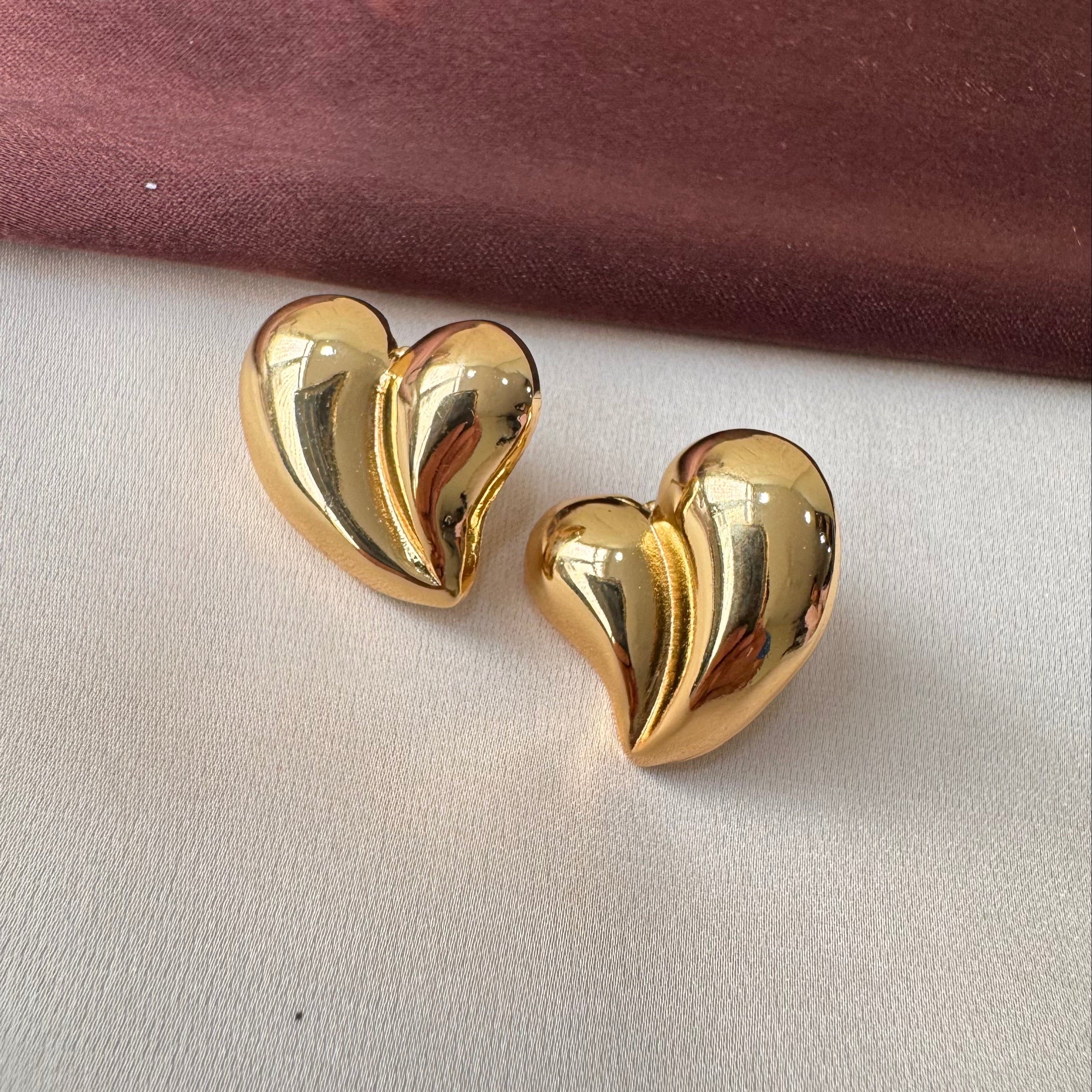 TFC Heart Spark Gold Plated Stud Earrings