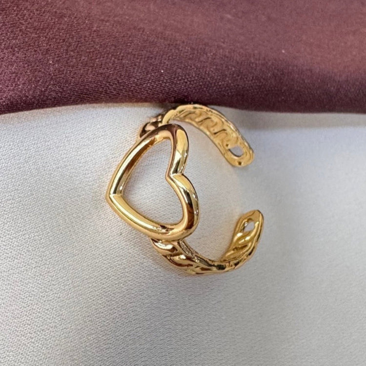 TFC Adjustable Heart Chain Gold Plated Ring