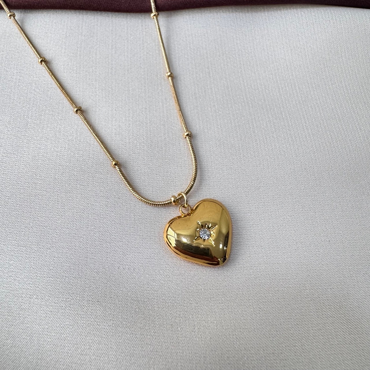 TFC Stone Heart Gold Plated Pendant Necklace