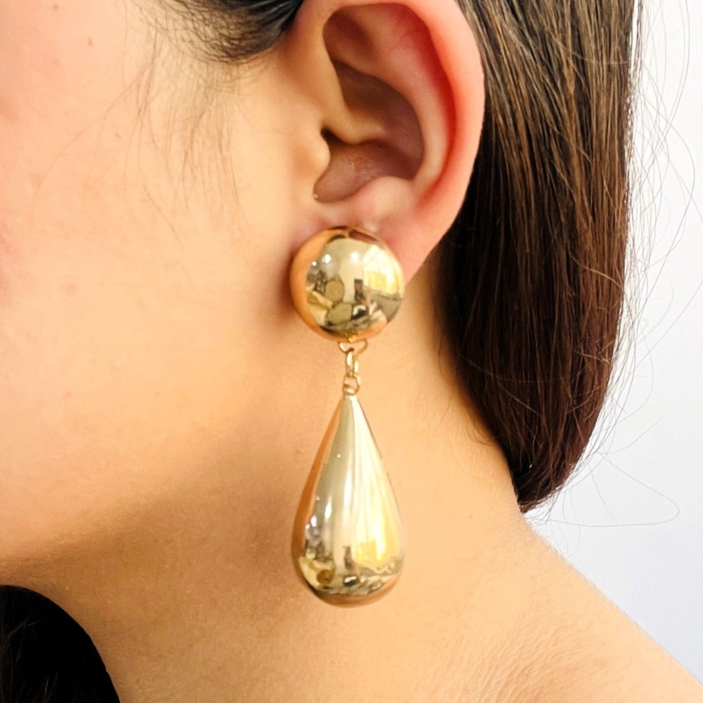 TFC Bold Drop Gold Plated Dangler Earrings