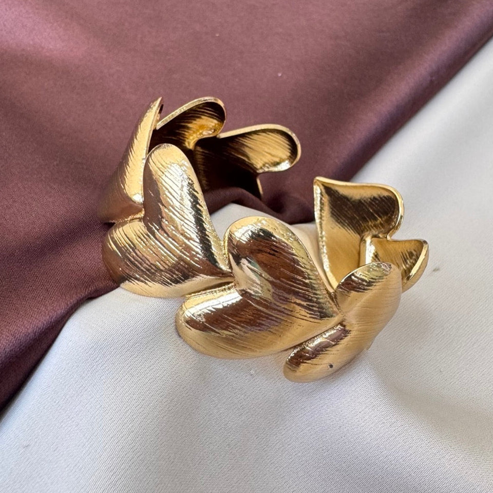 TFC Adjustable Heart Gold Plated Cuff Bracelet