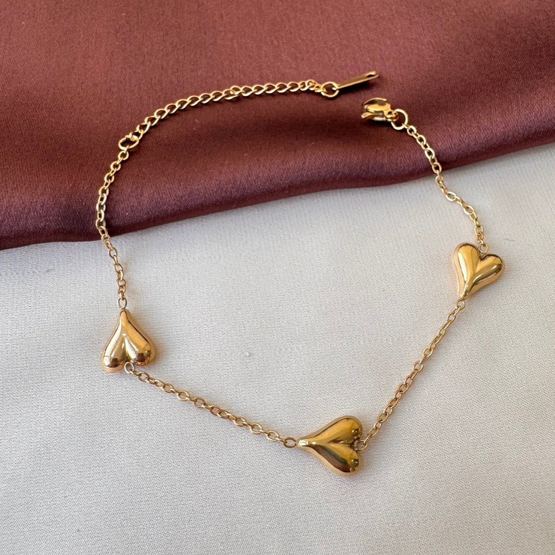 TFC Trio Heart Gold Plated Bracelet
