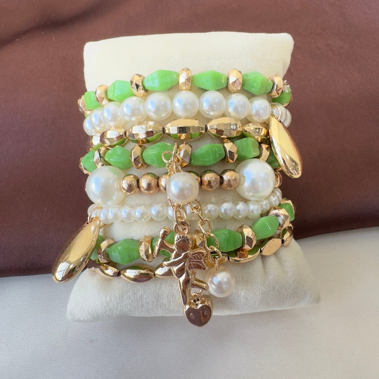 TFC Parrot Green Gold Plated Bracelet (set of 8)