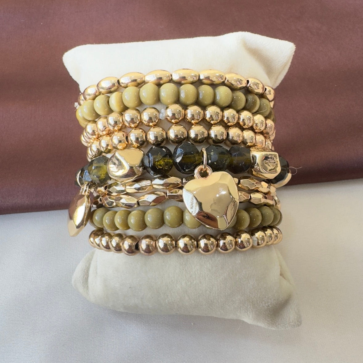TFC Forest Green Gold Plated Bracelet (set of 9)