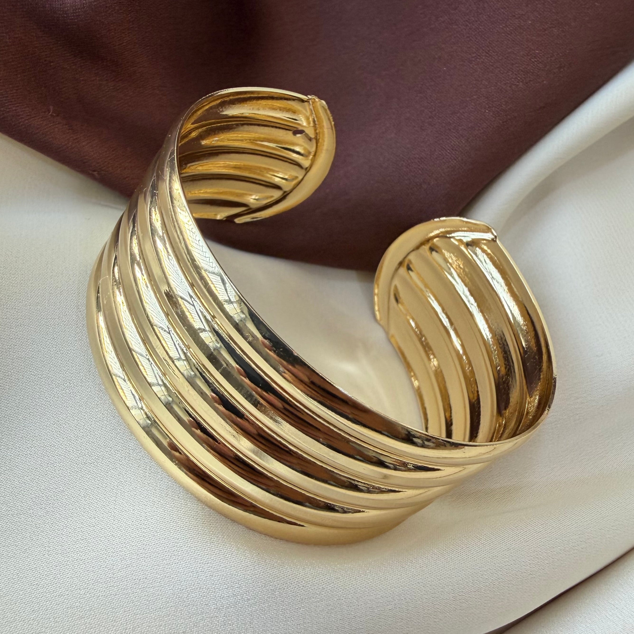 TFC Adjustable Liner Gold Plated Cuff Bracelet