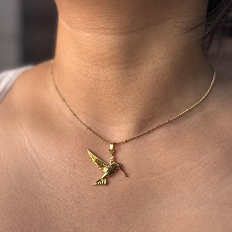 TFC Kingfisher Gold Plated Pendant Necklace