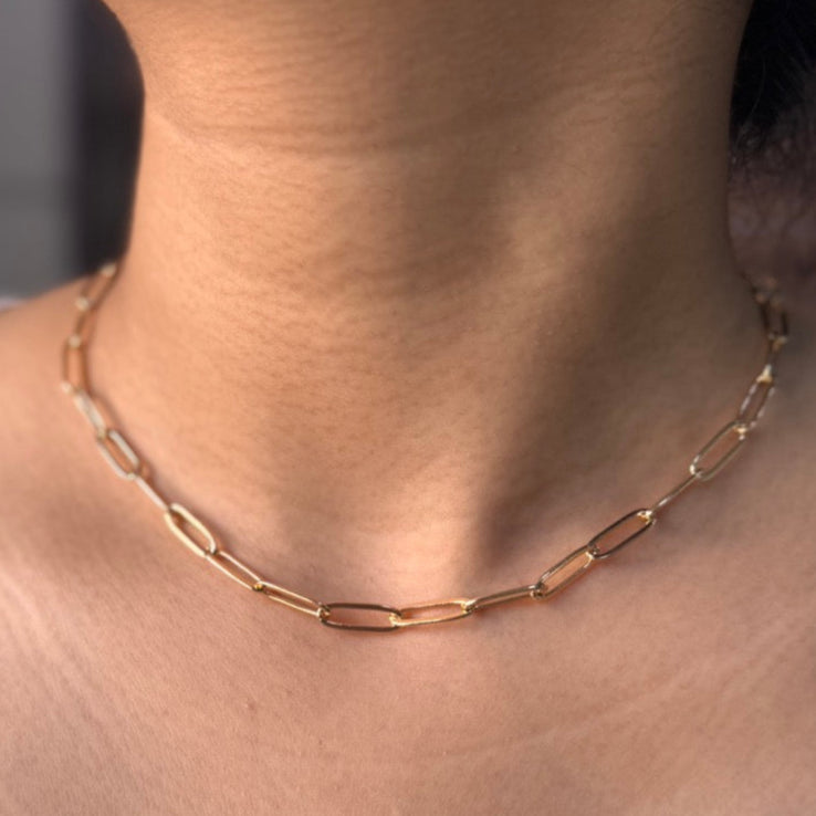 TFC Oval Loops Gold Plated Chain Necklace