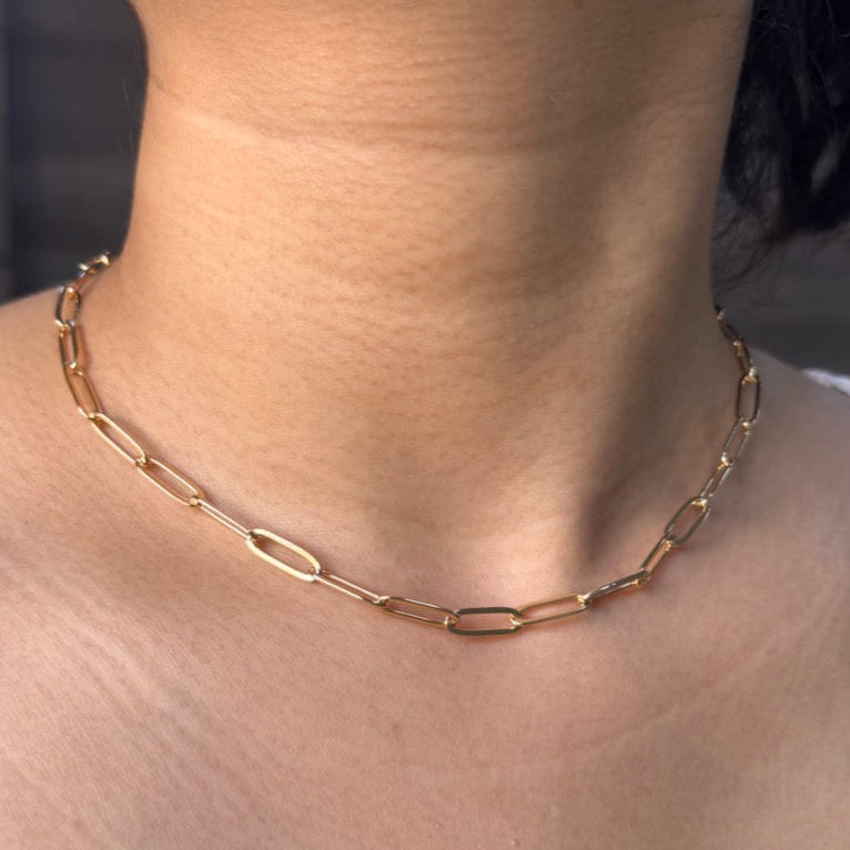 TFC Oval Loops Gold Plated Chain Necklace