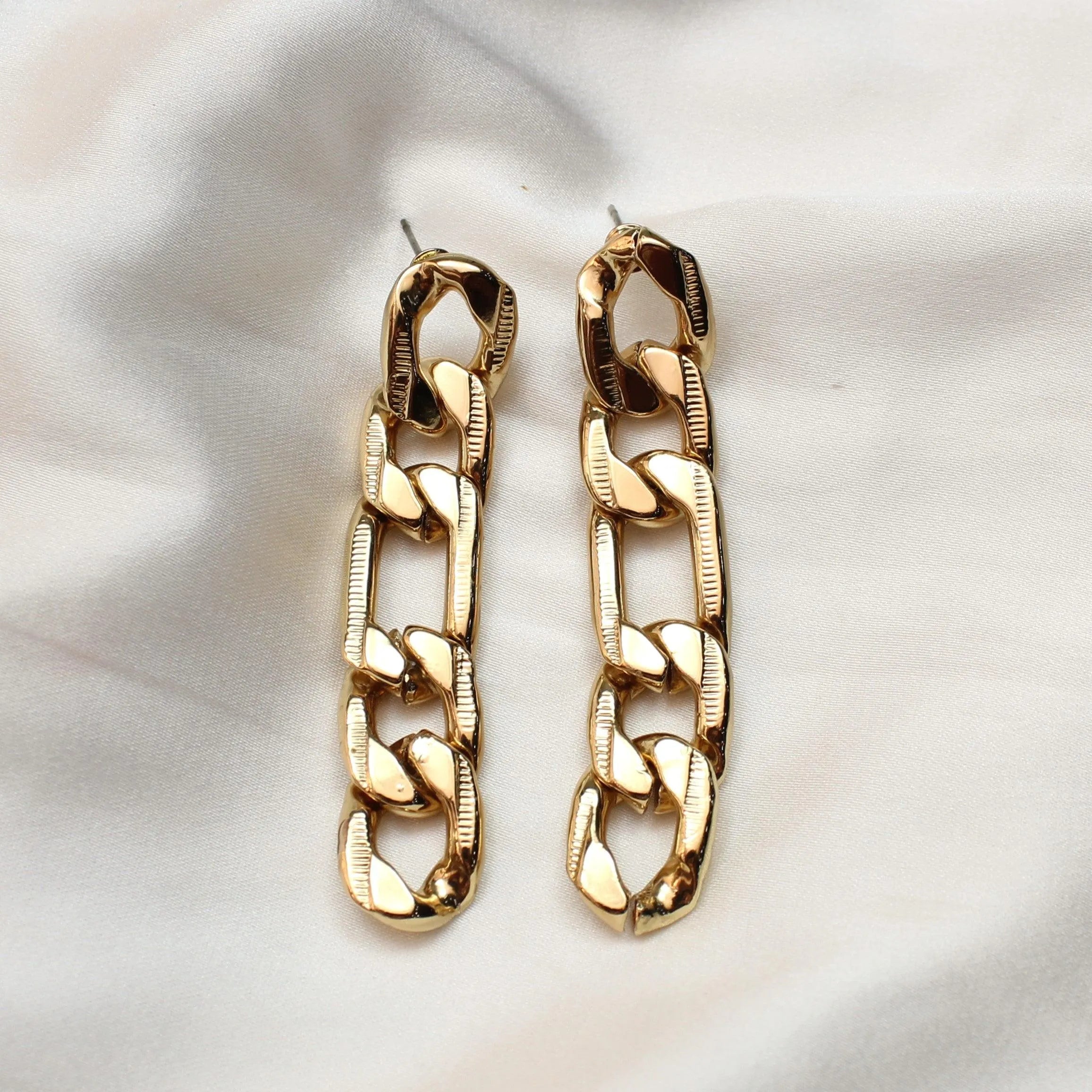 TFC Swinging Chains Gold Plated Dangler Earrings