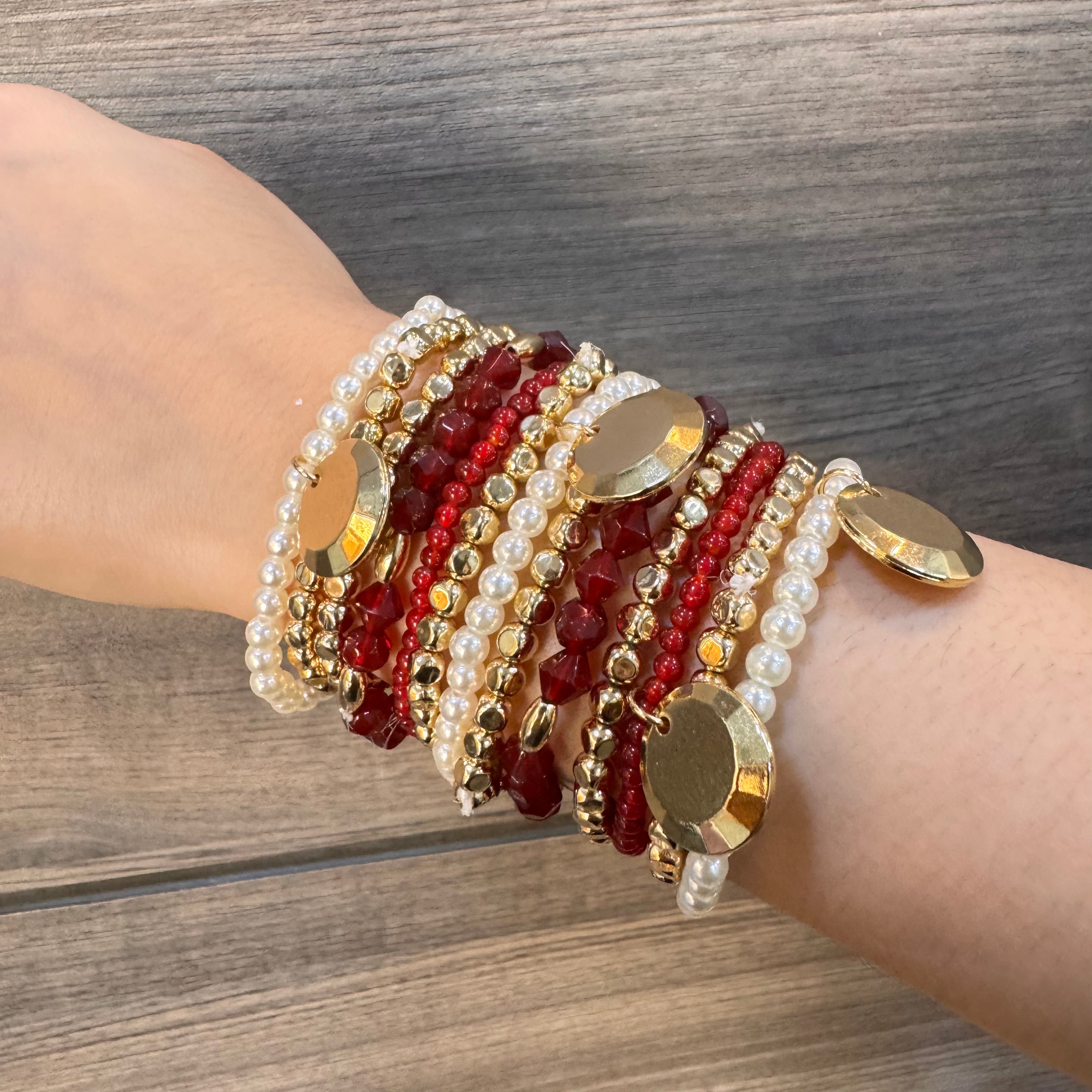 TFC Red Coin Gold Plated Bracelet (set of 13)