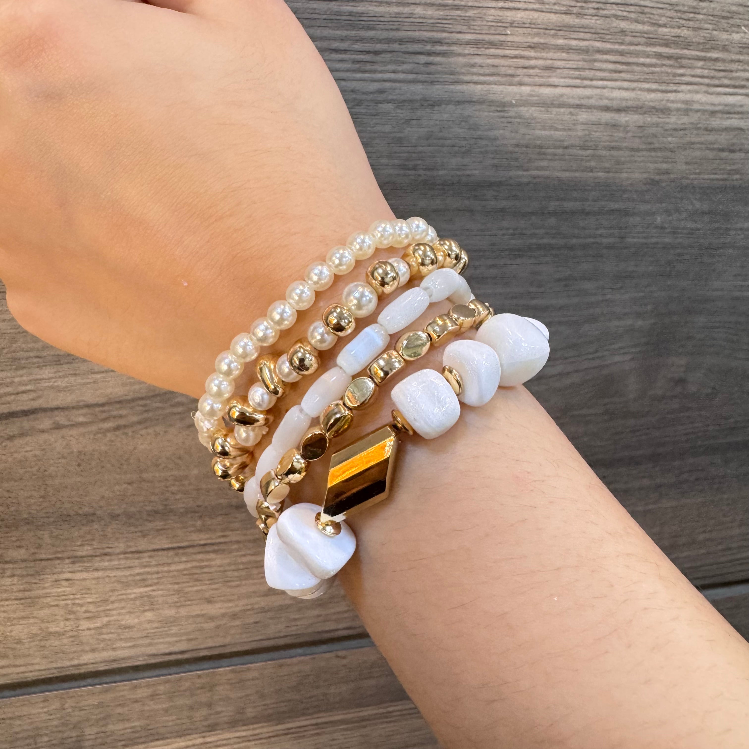 TFC Whitish Gold Plated Bracelet (set of 5)