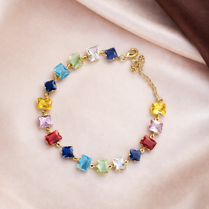 TFC Colourfull Stone Gold Plated Bracelet