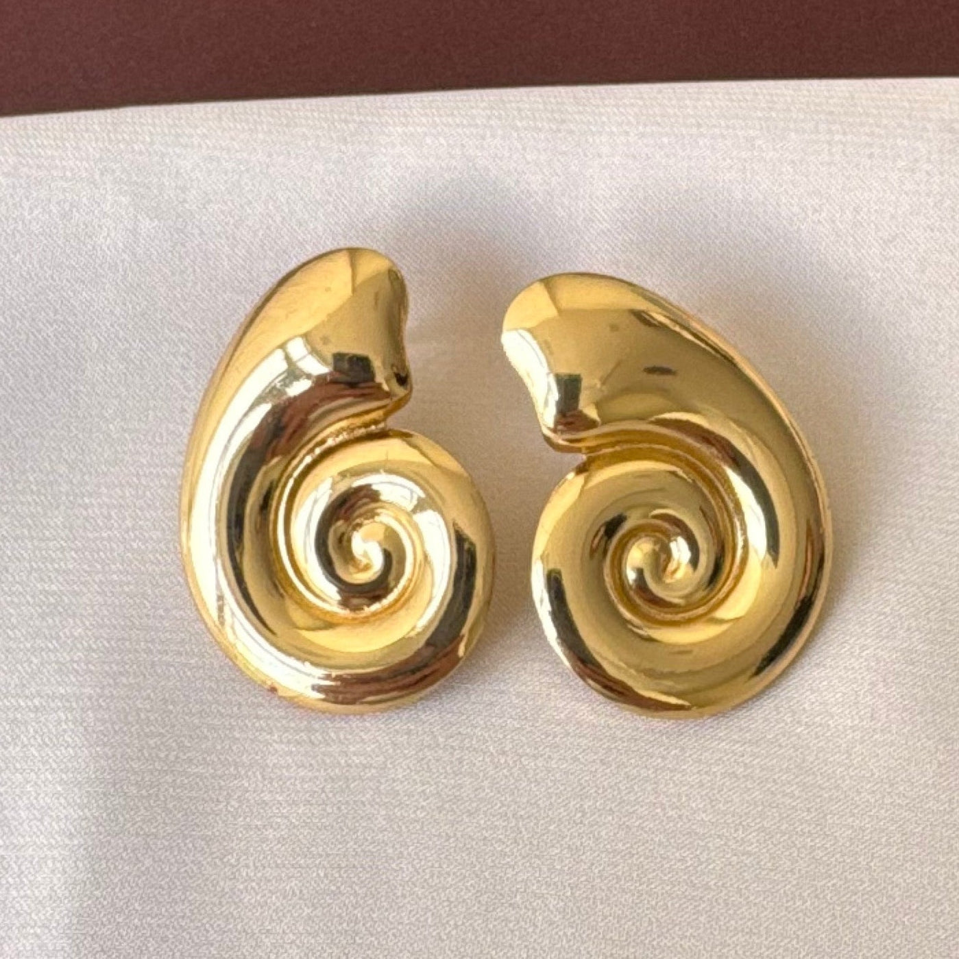 TFC Fossil Shape Gold Plated Stud Earrings
