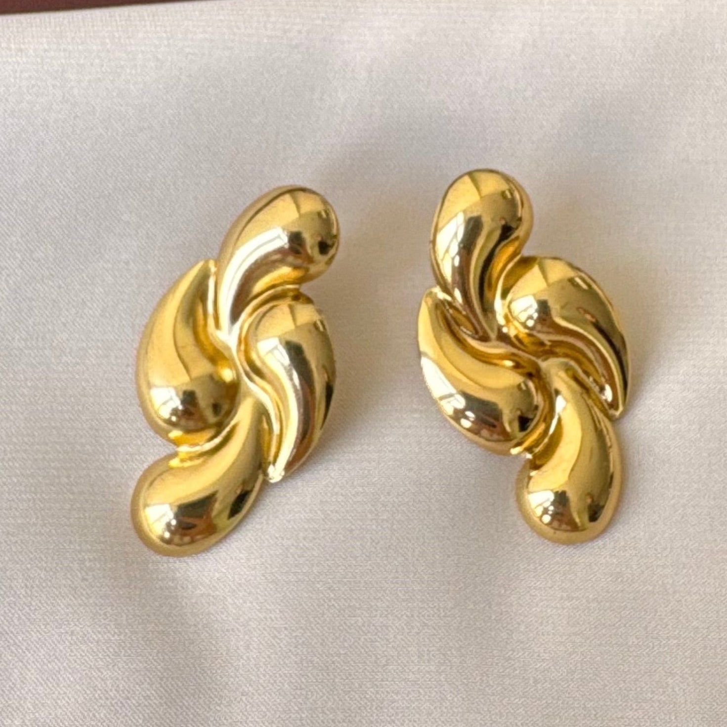 TFC Four Drop Gold Plated Stud Earrings