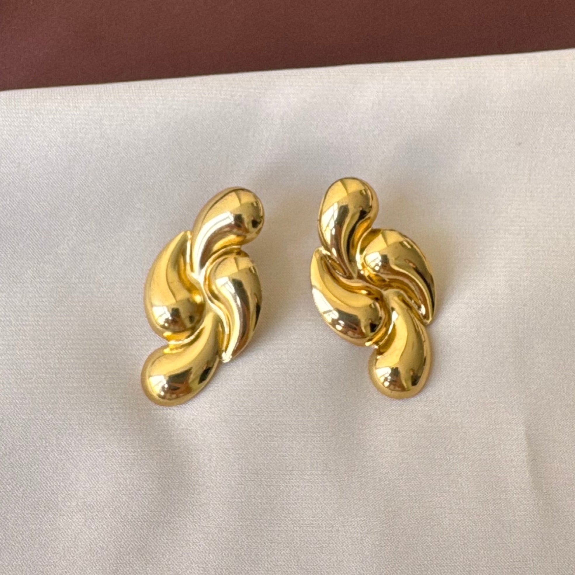 TFC Four Drop Gold Plated Stud Earrings