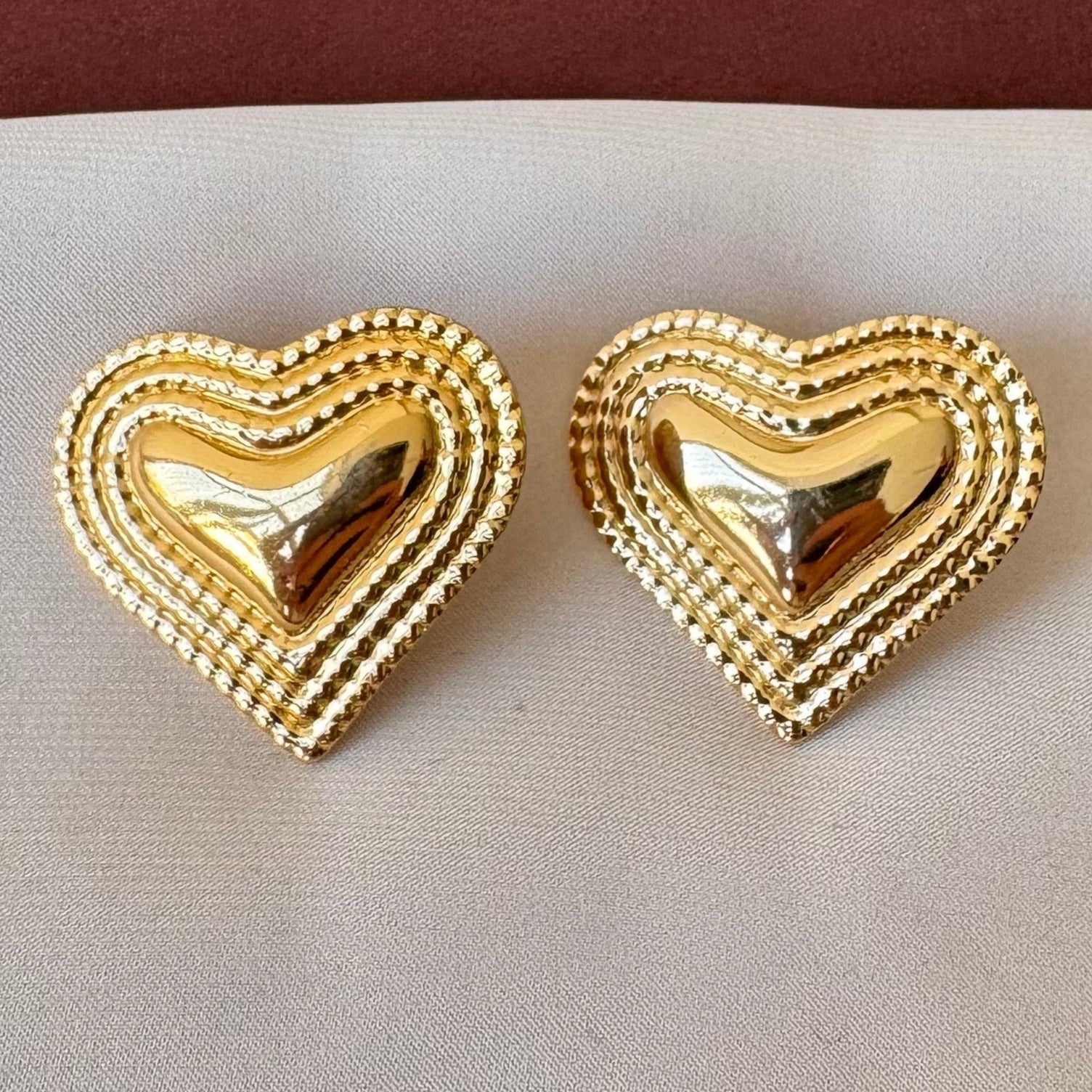 TFC Happy Heart Gold Plated Stud Earrings