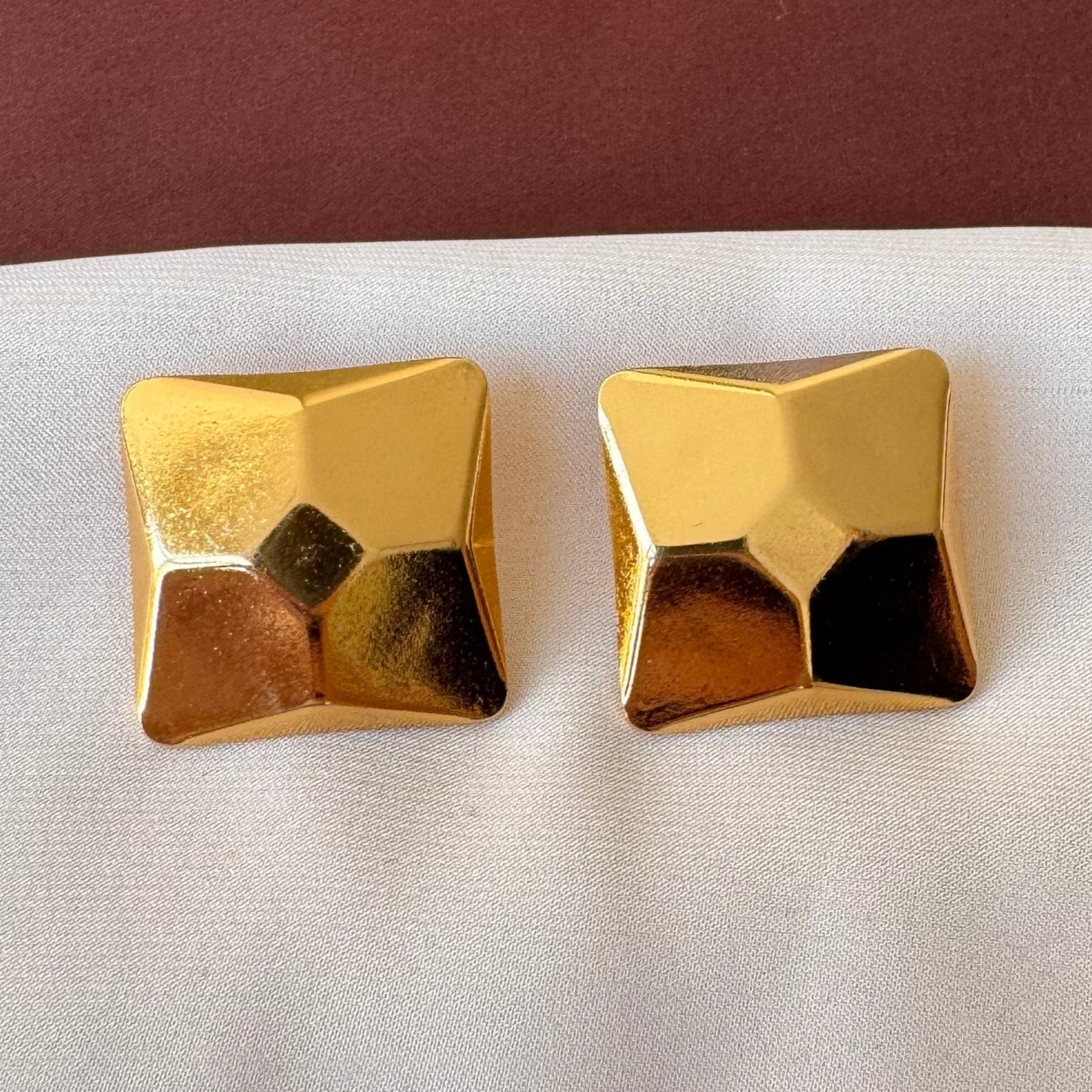 TFC Square Style Gold Plated Stud Earrings