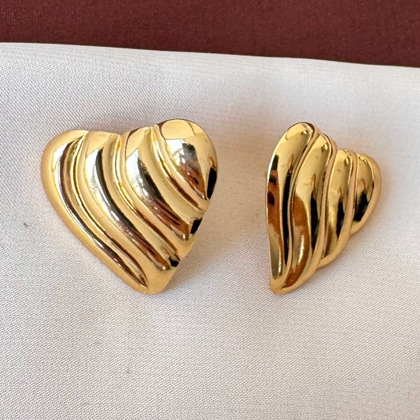 TFC Swirl Heart Gold Plated Heart Earrings