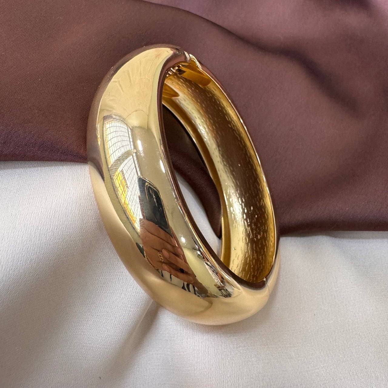 TFC Size 2.6 Classic Oval Gold Plated Bracelet Bangle