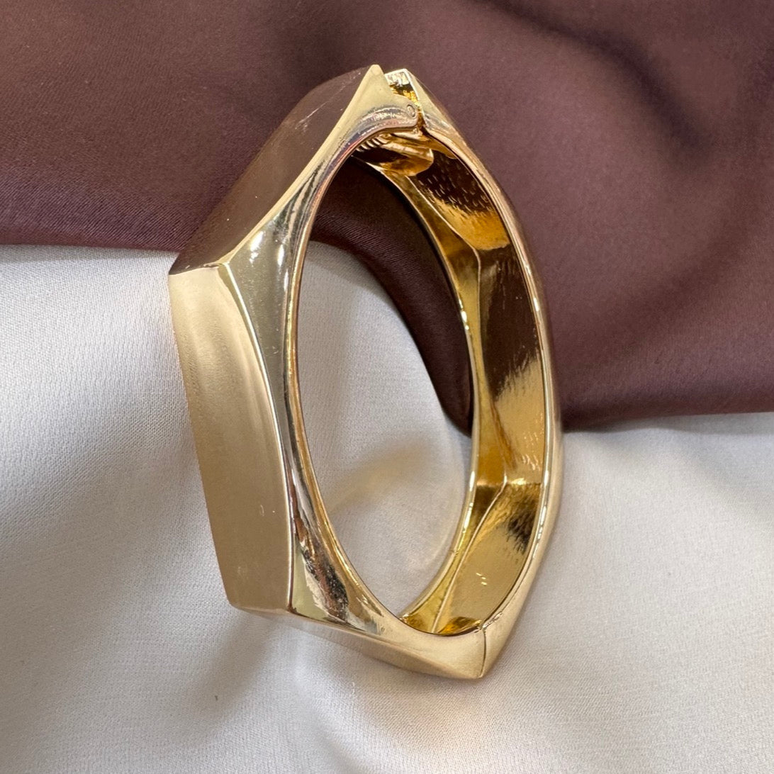 TFC Size 2.6 Six Side Gold Plated Bracelet Bangle