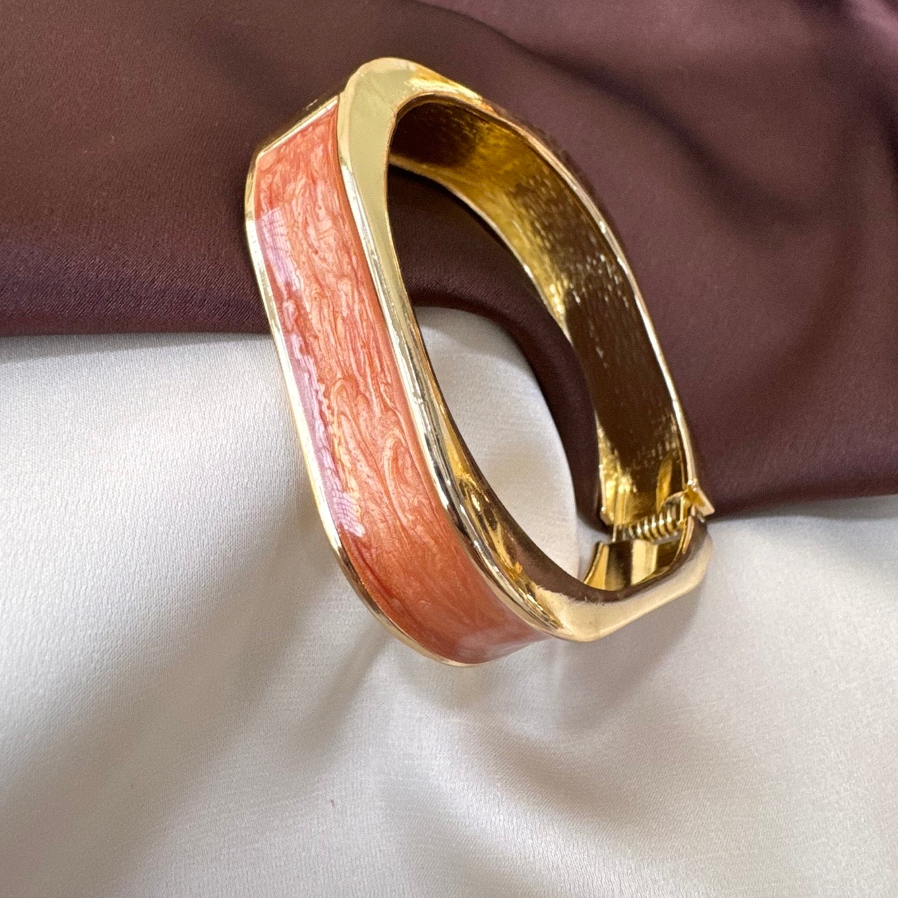 TFC Size 2.6 Brown Side Gold Plated Bracelet Bangle