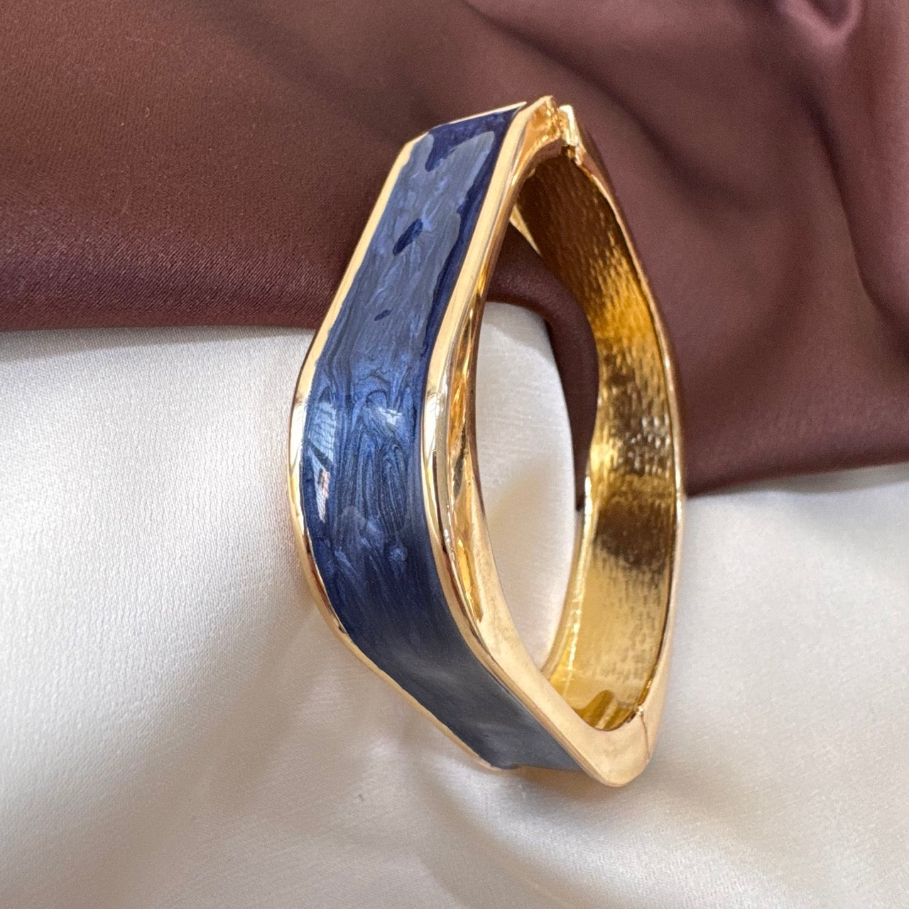 TFC Size 2.6 Blue Side Gold Plated Bracelet Bangle
