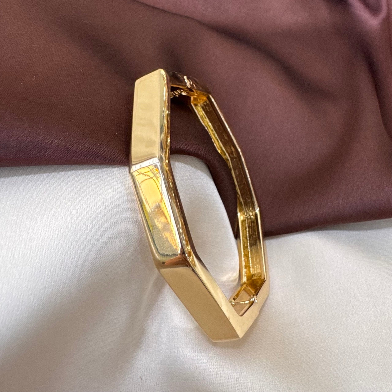TFC Size 2.6 Eight Sides Gold Plated Bracelet Bangle
