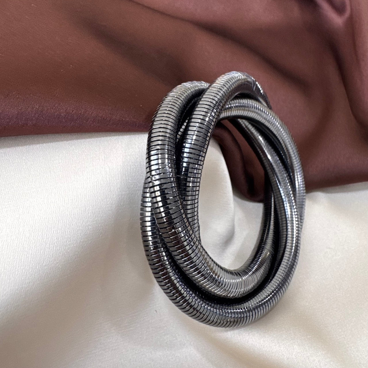 TFC Size 2.6 Twisted Black Bracelet Bangle