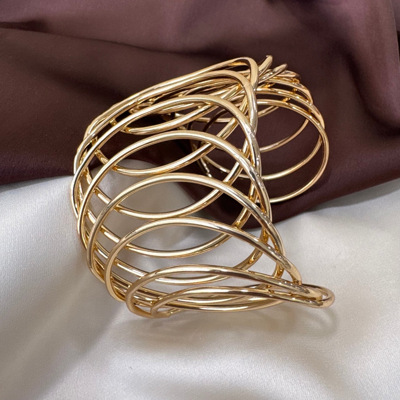TFC Adjustable Spiral Gold Plated Cuff Bracelet