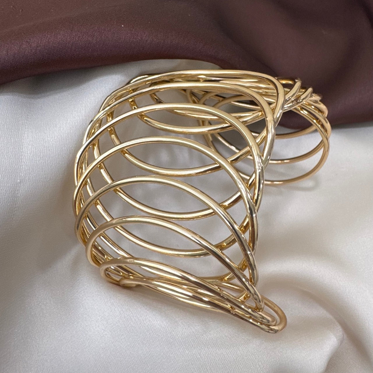 TFC Adjustable Spiral Gold Plated Cuff Bracelet