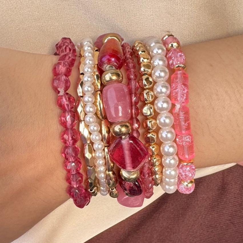 TFC Blush Beauty Gold Plated Bracelet (set of 9)