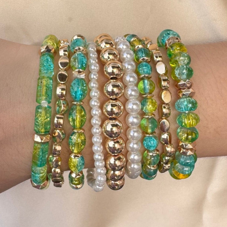 TFC Green Everywhere Gold Plated Bracelet (set of 9)