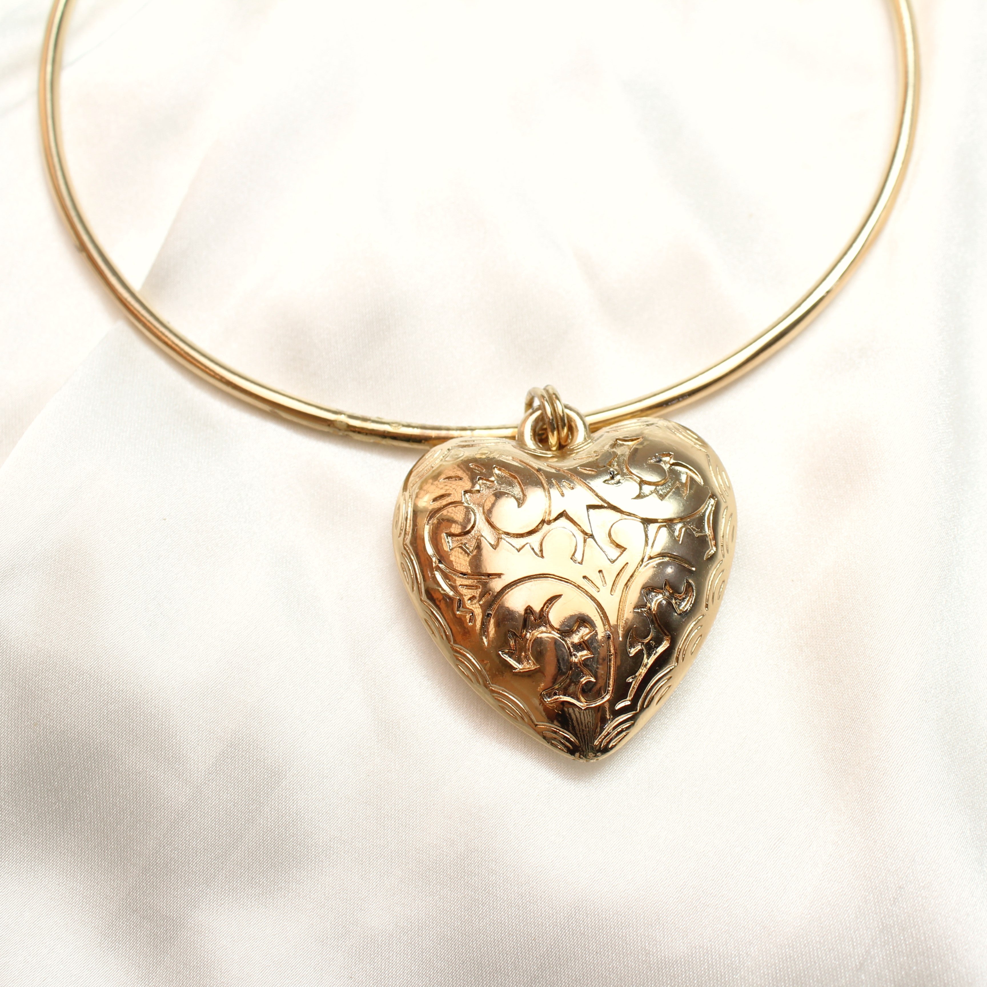 TFC Bold Heart Hasli Gold Plated Choker Necklace