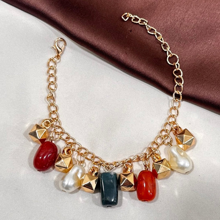 TFC MIX Color Big Charms Gold Plated Bracelet