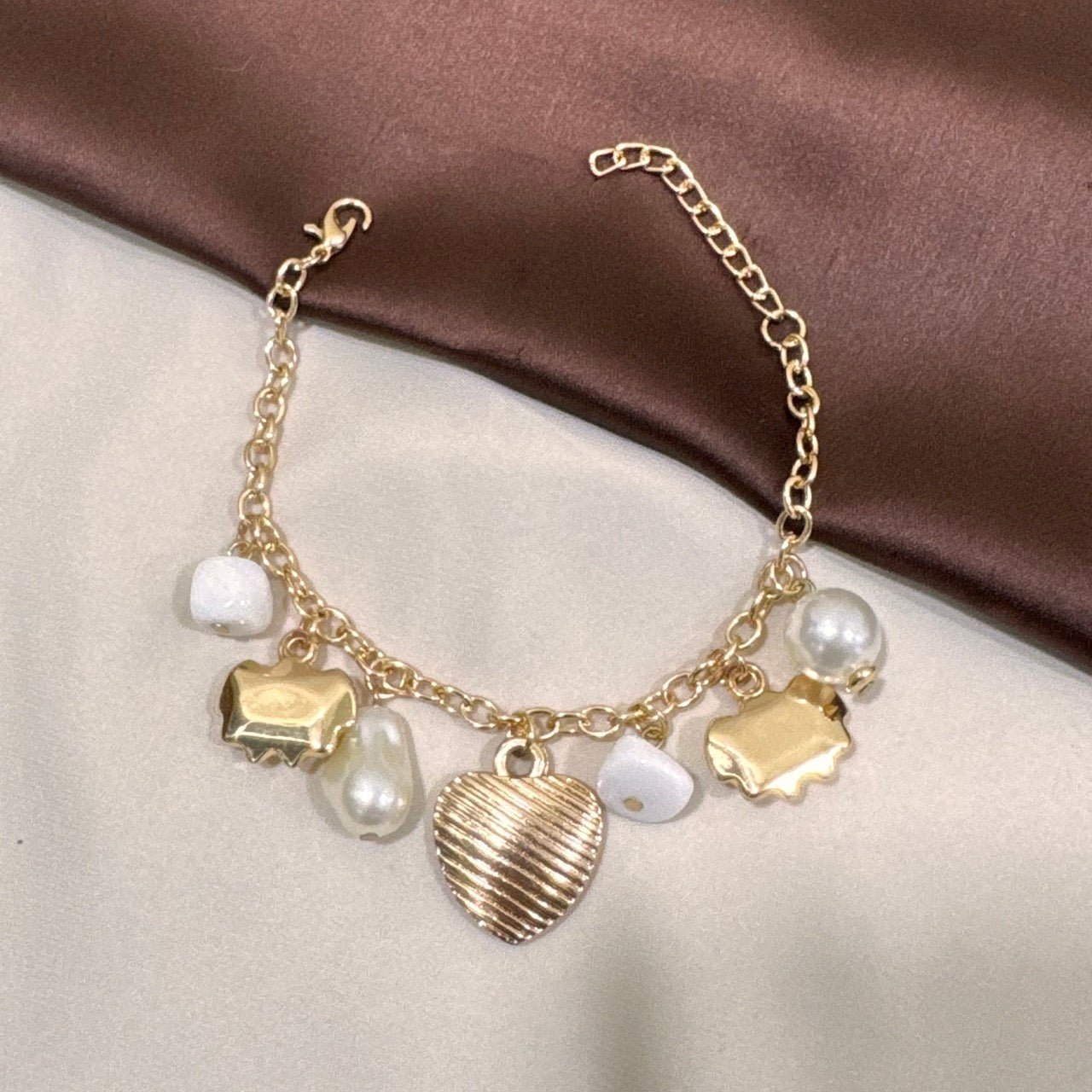 TFC Mix Bead Charm Gold Plated Bracelet