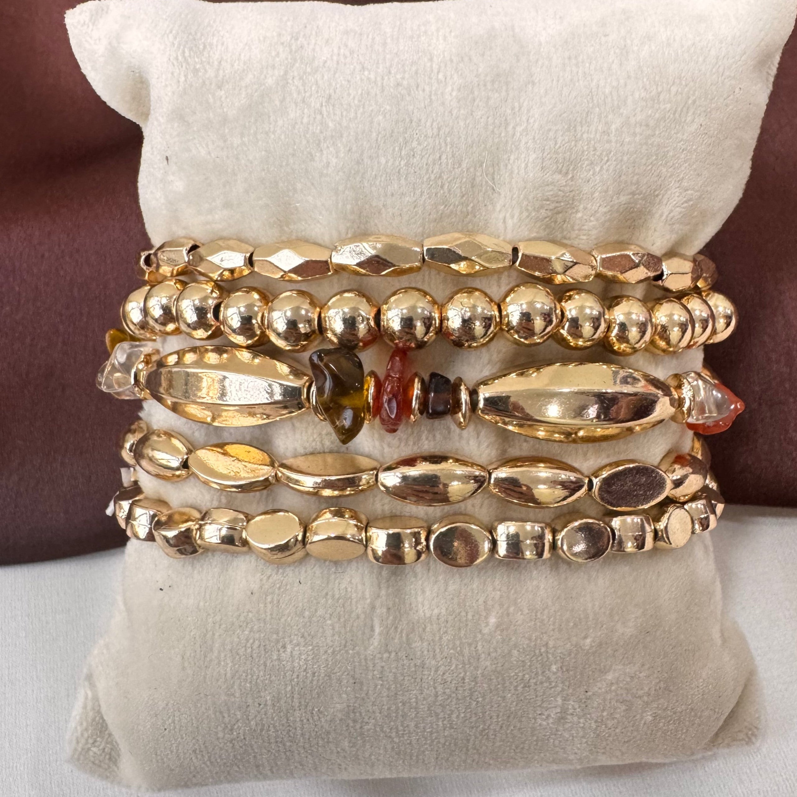TFC Luminous Uncut Gold Plated Bracelet (set of 5)