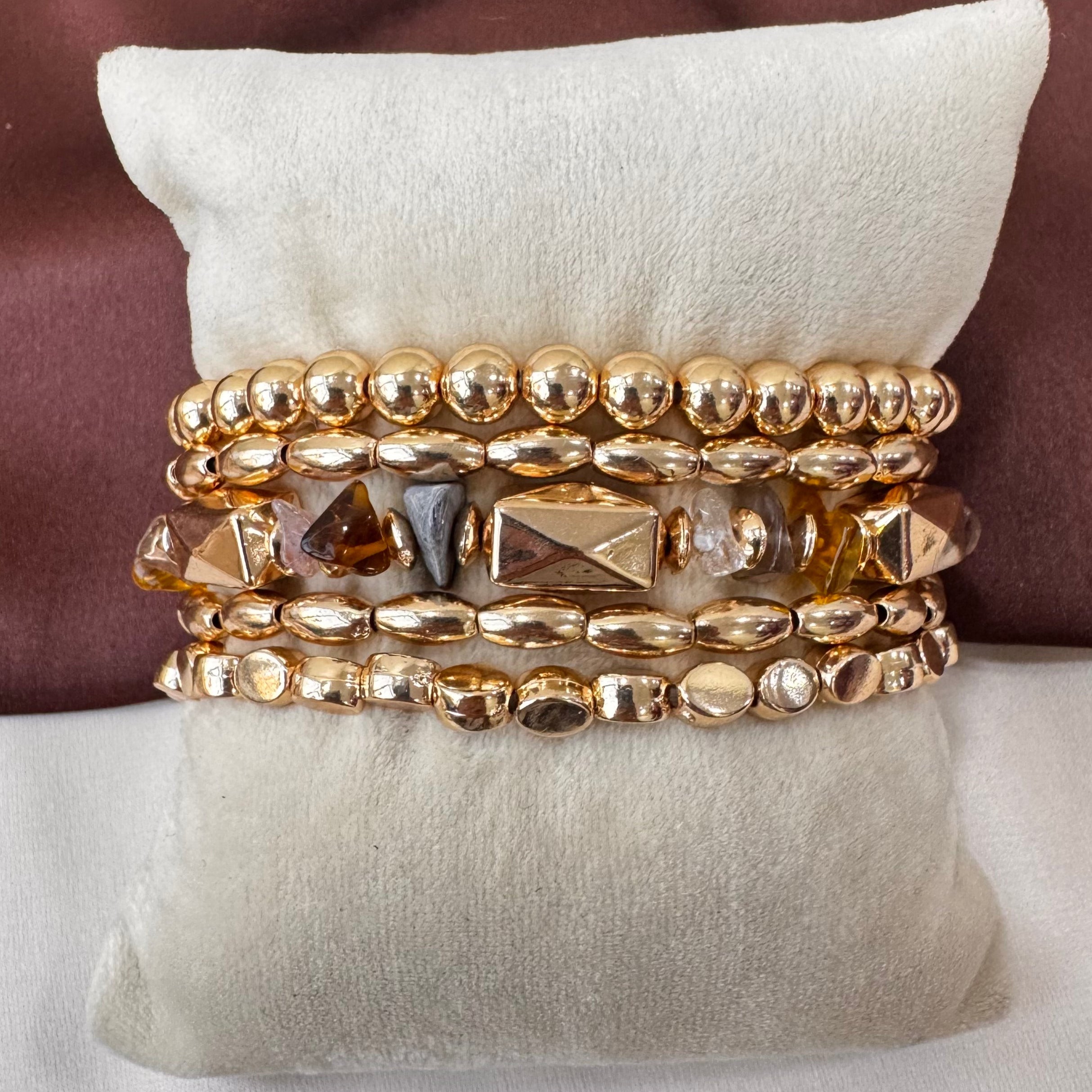 TFC Glowing Uncut Gold Plated Bracelet (set of 5)