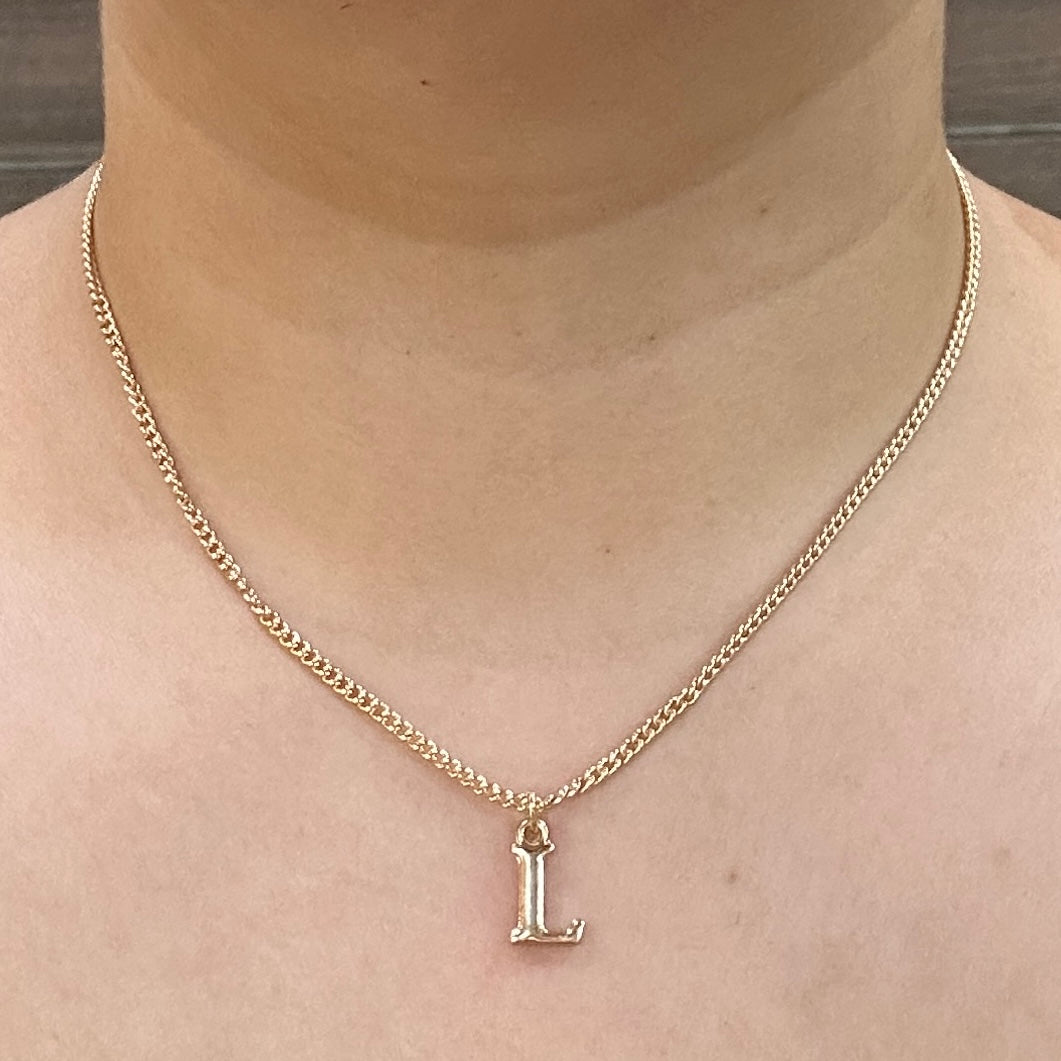 TFC Small Letter L - Gold Plated Pendant Necklace